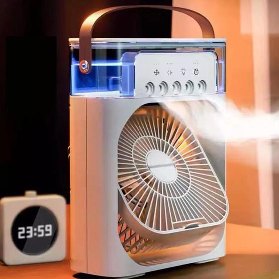 Imagem de Mini Ventilador  Umidificador Climatizador De Ar Com Reservatorio Para Agua E Gelo