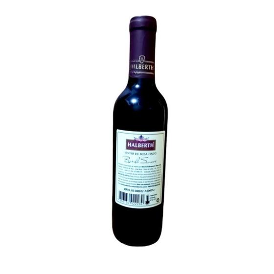 Imagem de Mini Vinho Bordô Tinto de Mesa Suave Halberth com rolha 375ml