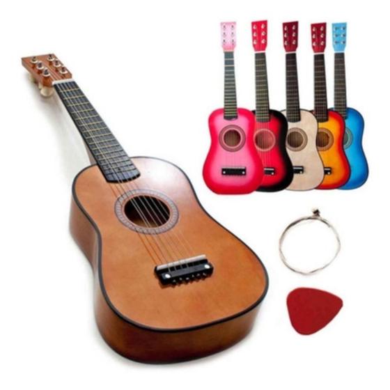 Mini Violão Acústico Infantil Cordas Em Aço Palheta Criança Menor preço em Mini Violão Acústico Infantil Cordas Em Aço Palheta Criança