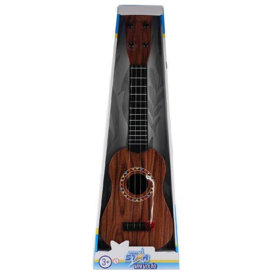 Imagem de Mini Violao Brinquedo Mega Star BBR Toys 50cm R3134 Marrom