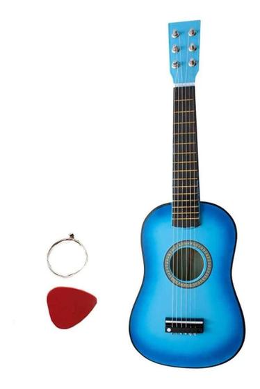 Mini Violão Infantil Brinquedo Corda Em Aço Acústico Azul Menor preço em Mini Violão Infantil Brinquedo Corda Em Aço Acústico Azul