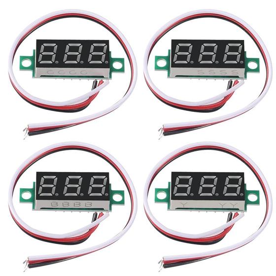 Imagem de Mini Voltímetro Digital 0-100V - Display LED de 0,28 Polegadas (4 Unidades)