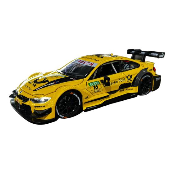 Imagem de Miniatura BMW M4 Amarelo Acende Luz E Som Metal 1:24
