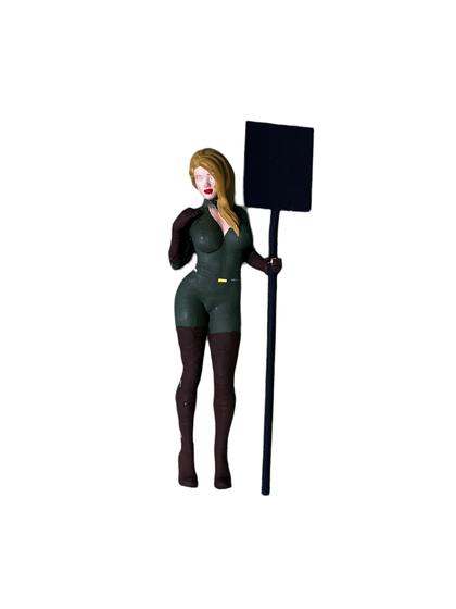 Imagem de Miniatura Boneco Personagem Mulher com Placa Nº 3 1:24