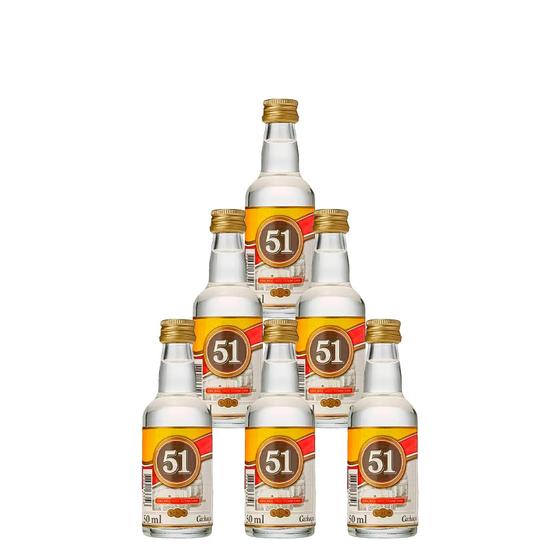 Imagem de Miniatura Cachaça Aguardente 51 50ml 6 Unidades