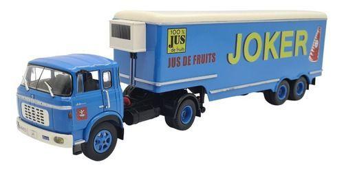 Imagem de Miniatura Caminhão Articulado Carreta Berliet Tr12 Azul 1:43