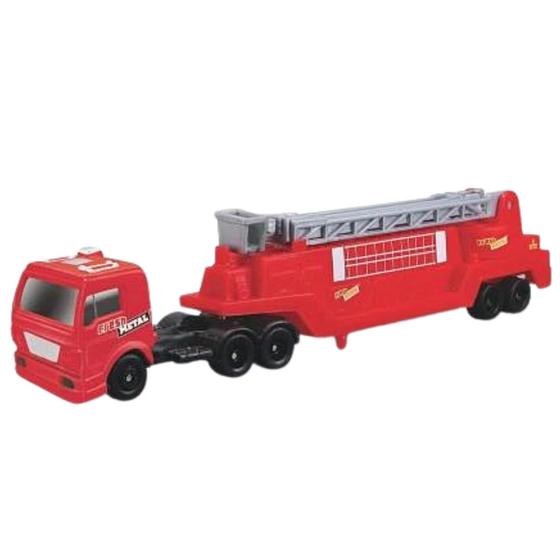 Imagem de Miniatura Caminhão Bombeiro Escada Highway Haulers Vermelho Maisto 15021