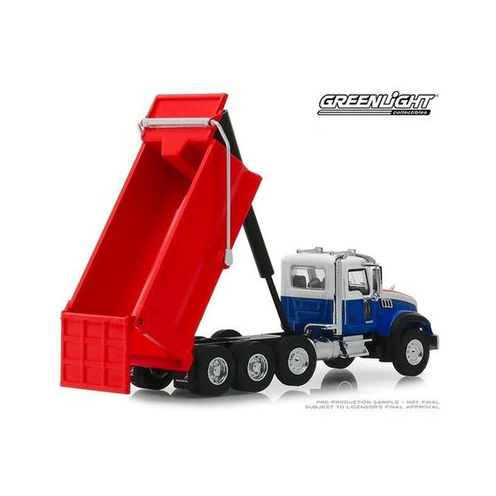 Imagem de Miniatura caminhão caçamba 1/64 greenlight s.d. mack granite