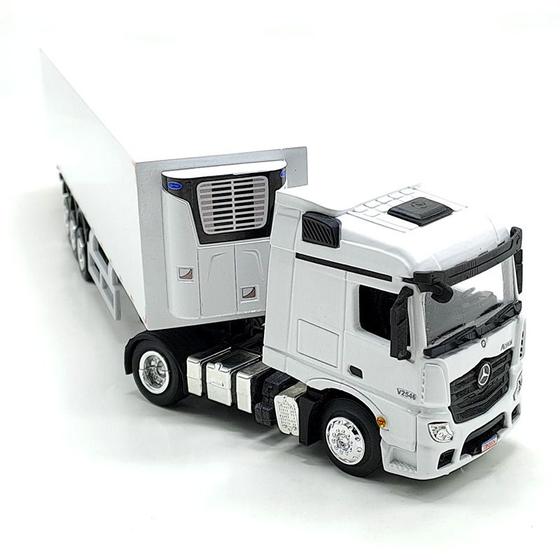 Imagem de Miniatura Caminhão Mercedes Actros BR 4X2 e Báu Frigorífico Carrier 3 Eixos 1:50