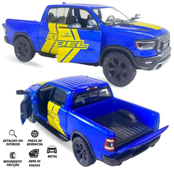 Imagem de Miniatura Caminhonete Metal Kinsmart Dodge Ram Abre Porta