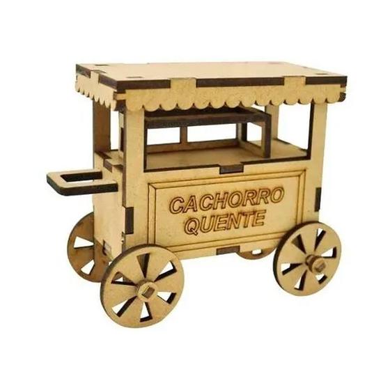 Miniatura Carrinho de Cachorro Quente para Boneca 9,5x5x9 Laser Mdf Madeira Menor preço em Miniatura Carrinho de Cachorro Quente para Boneca 9,5x5x9 Laser Mdf Madeira