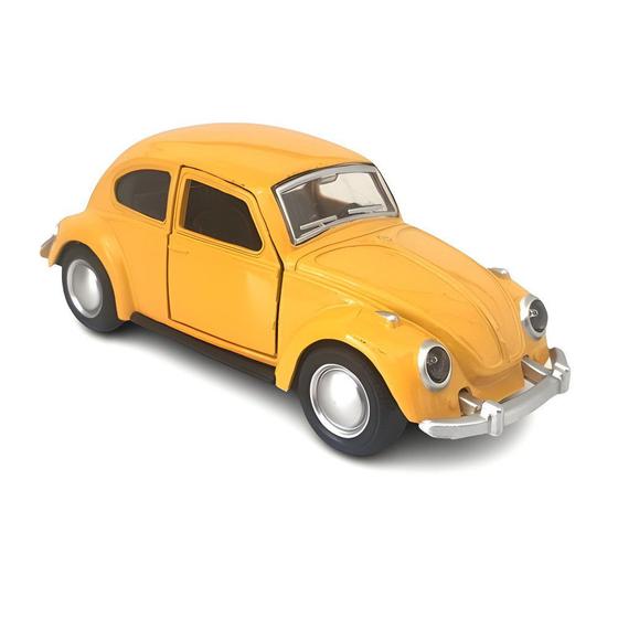 Imagem de Miniatura Carrinho de Metal Antigo Fuscao Colecionável Amarelo