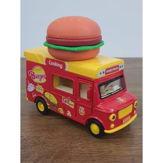 Imagem de Miniatura Carrinho Food Truck Musical Escala 1:36 Metal e Fricção Cachorro Quente