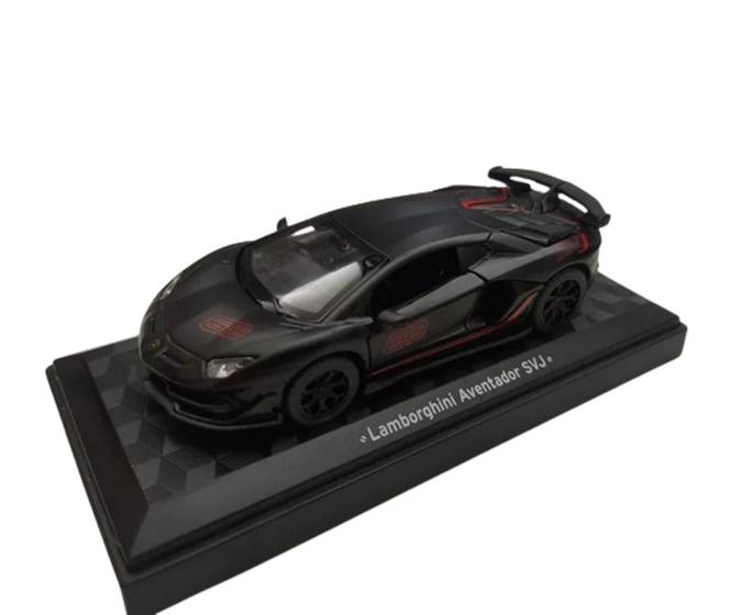 Imagem de Miniatura Carro Esportivo Lambo Aventador SVJ Escala 1/43 - Preto Fosco