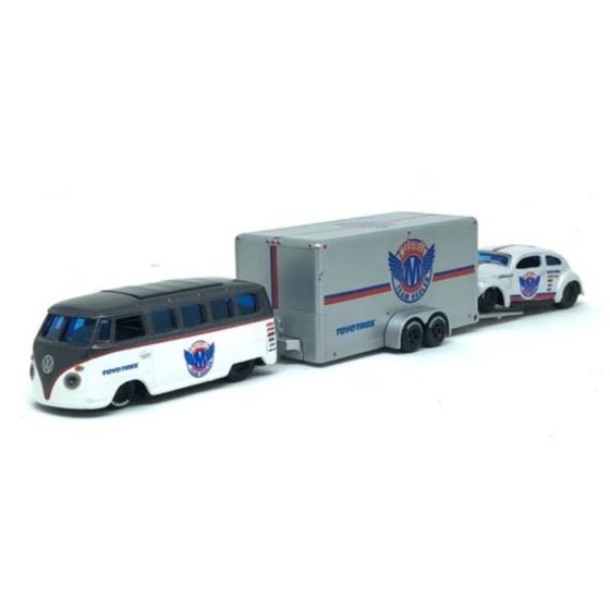 Miniatura Carro Volkswagen Kombi E Trailer Com Fusca 1/64 Maisto 11404 Menor preço em Miniatura Carro Volkswagen Kombi E Trailer Com Fusca 1/64 Maisto 11404