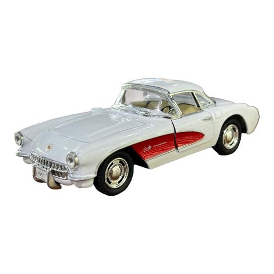 Imagem de Miniatura Chevrolet Corvette 1957 Branco Metal 1:34