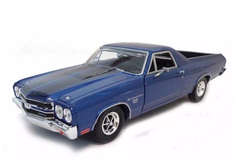 Imagem de Miniatura Chevy El Camino Ss 396 1970 Azul 1/24 - Motormax