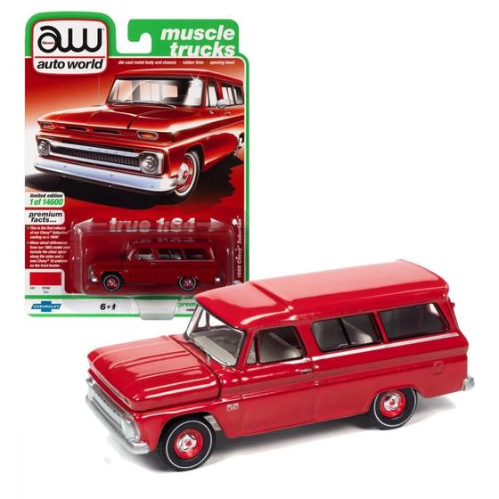 Imagem de Miniatura Chevy Suburban 1966 Red Vermelho 1:64 Auto World