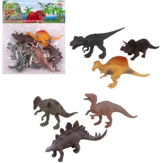 Imagem de Miniatura colecionavel kit dinossauros 6pcs (s) wellmix unidade