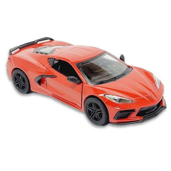 Imagem de Miniatura Corvette 2021 Kinsmart 1:36 Metal e Fricção Vermelho