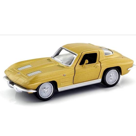 Imagem de Miniatura Corvette Stingray 1963 Chevrolet Split Window RMZ 1/36 Metal e Fricção Dourado