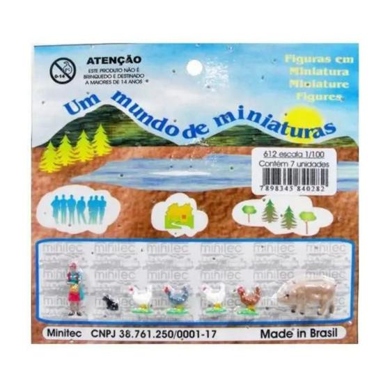 Imagem de Miniatura De Animais de Campo 1/100 07 Peças Minitec 612