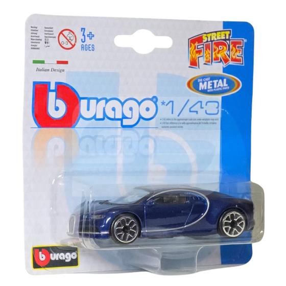 Imagem de Miniatura De Ferro Bugatti Chiron 1/43 Bburago Street Fire