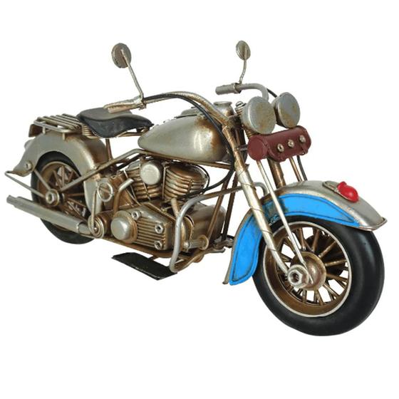 Imagem de Miniatura De Motocicleta Metal Prateada