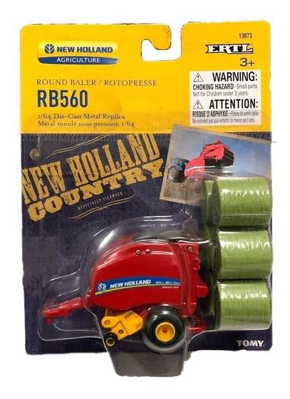 Imagem de Miniatura enfardadeira new holland rb560 com feno ertl 1/64