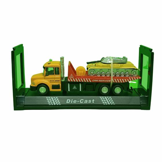 Imagem de Miniatura Espc Caminhão De Guincho C/Tanque De Guerra 1/32 Nettoy