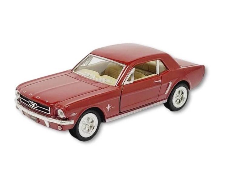 Imagem de Miniatura Ford Mustang 1964 Kinsmart 1/38 Metal e Fricção Vermelho