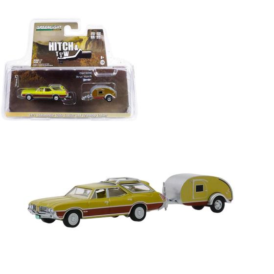 Imagem de Miniatura greenlight - 1971 oldsmobile vista cruiser and teardrop trailer