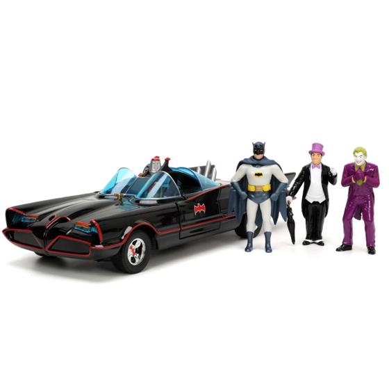 Imagem de Miniatura Jada 1966 Batmovel c/ 4 Bonecos 1/24 Batman Robin The Penguin The Joker