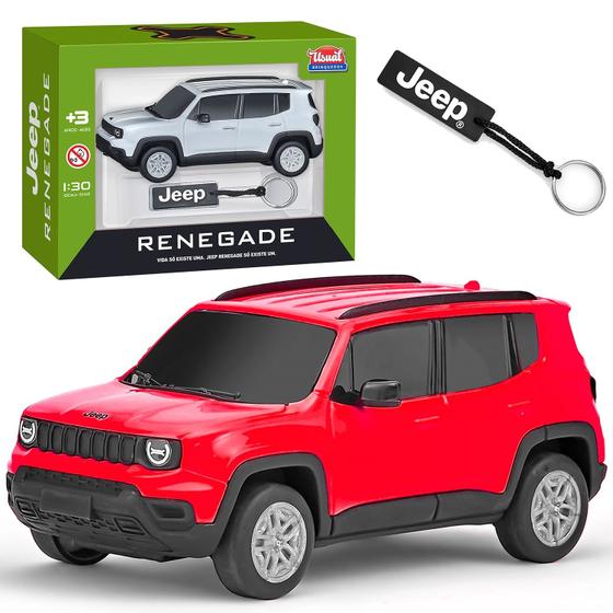 Imagem de Miniatura Jeep Renegade Brinquedo Licenciado Várias Cores Com Chaveiro Usual Brinquedos