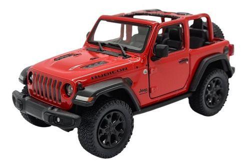 Imagem de Miniatura Jeep Wrangler Rubicon Teto Aberto Vermelho 1:34