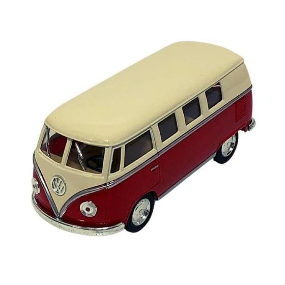 Imagem de Miniatura Kombi 1962 Kinsmart 1/32 Metal e Fricção Bege/Vemelha