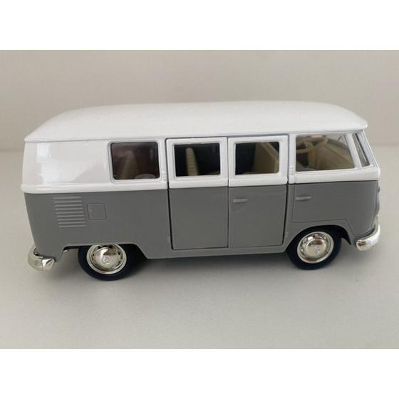 Imagem de Miniatura Kombi 1962 RMZ City 1/32 Metal e Fricção Branca/Cinza.