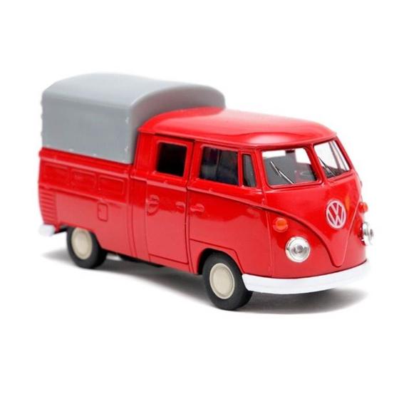 Imagem de Miniatura Kombi Pickup 1962 T1 Double Cabin Capota Welly 1/43 Vermelho