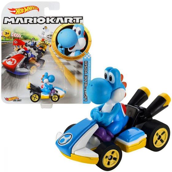 Miniatura Light Blue Yoshi Mario Kart 164 Mario Bros Gbg25 Hot Wheels