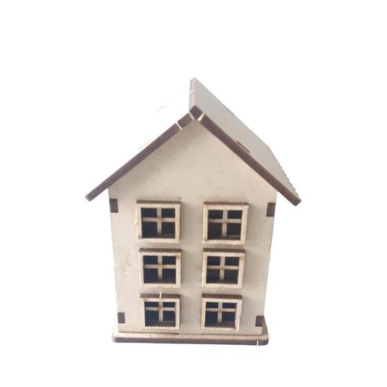 Imagem de Miniatura MDF Casa 9,5x7x6,5cm 6544 - Artesanato