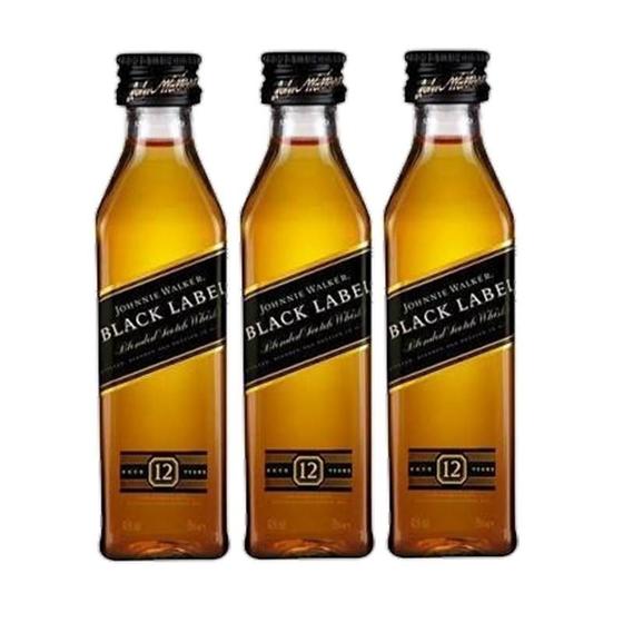 Miniatura Mini Whisky Johnnie Walker Black Label 50ml 03 Un. Menor preço em Miniatura Mini Whisky Johnnie Walker Black Label 50ml 03 Un.