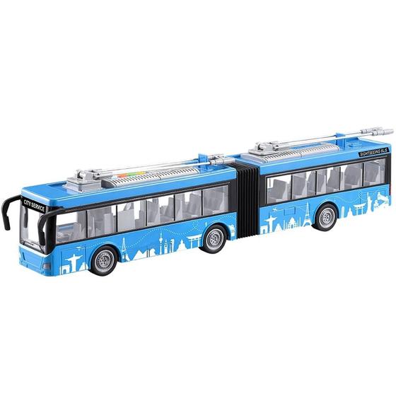 Imagem de Miniatura Ônibus Articulado Com Som E Luz E Fricção 6166 - Dm Toys