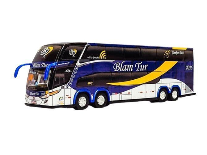 Imagem de Miniatura Ônibus Blam Tur G7 Dd 4 Eixos 30 Centímetros.