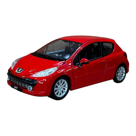 Imagem de Miniatura Peugeot 207 Vermelho Welly Metal 1:24