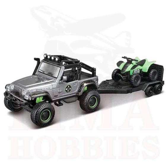 Imagem de Miniatura Picape Jeep Wrangler Rubicon E Quadriciclo Atv Maisto 21224