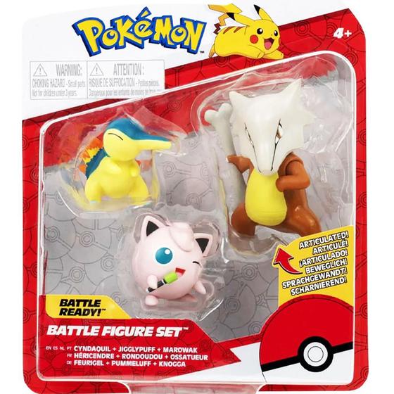 Imagem de Miniatura Pokémon Figura de Batalha Set Com 3 Bonequinhos