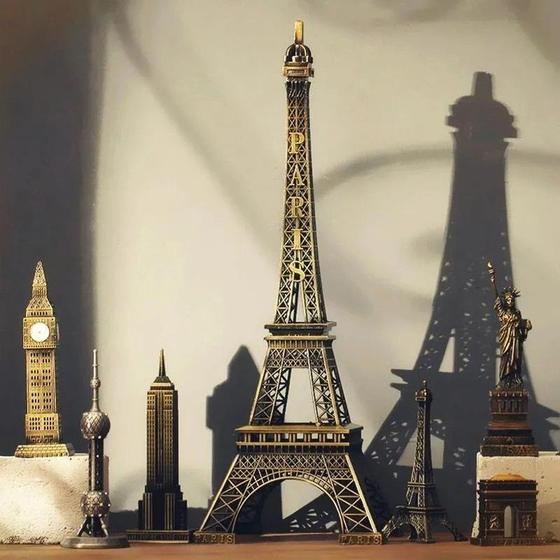 Imagem de Miniatura Torre Eiffel Metal Paris 18 Cm Enfeite Decoração