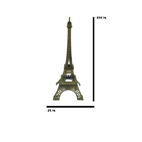 Imagem de Miniatura Torre Eiffel Paris 18Cm em Metal para Decoração 