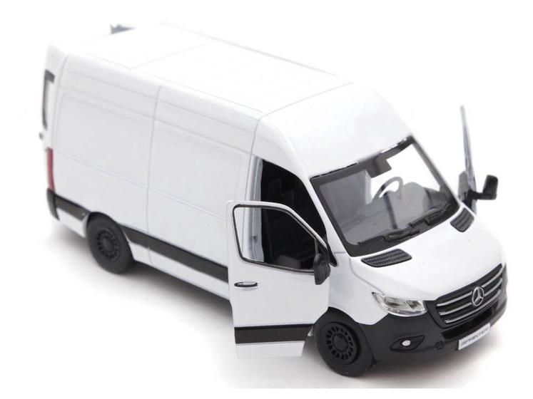 Imagem de Miniatura Van Mercedes-Bens Sprinter Kinsmart 1/48 Metal e Fricção Branca