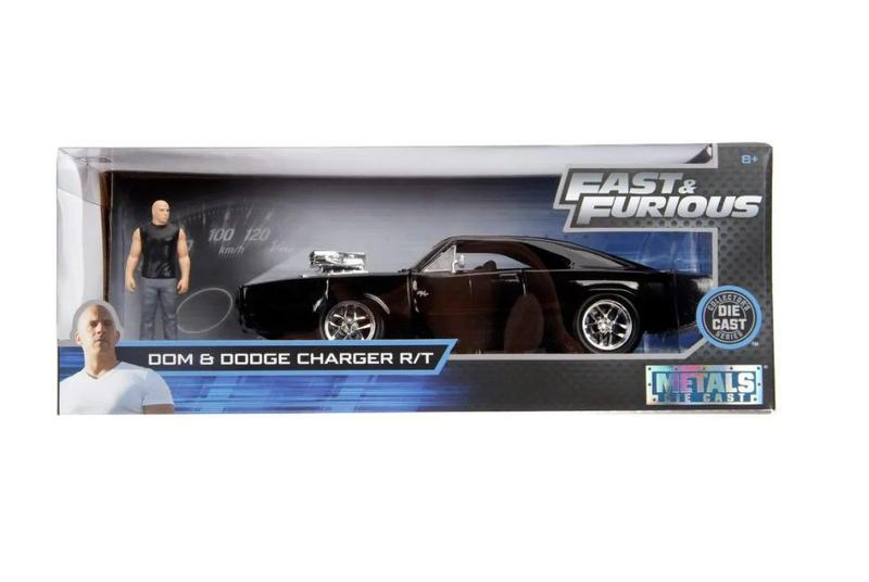 Imagem de Miniatura Velozes E Furiosos Dodge Charger R/T Com Boneco Dom - 1/24 - Jada